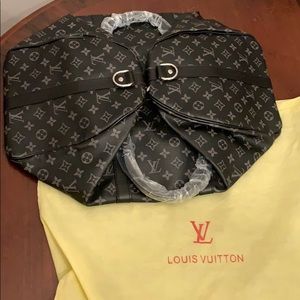 Louis Vuitton Leather Black Duffle Bag
